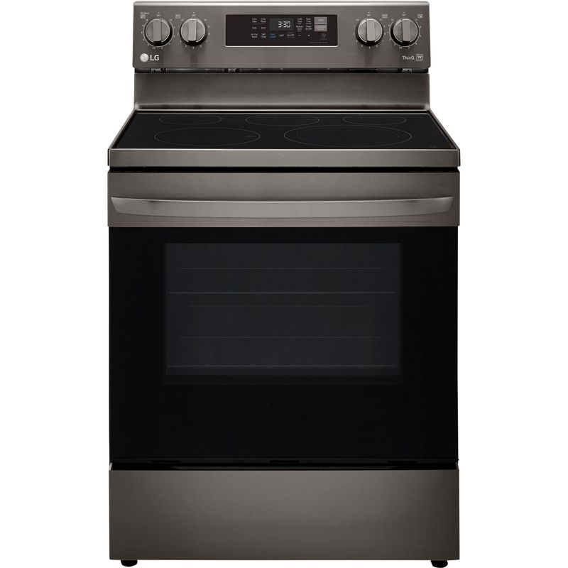 LG 6.3-Cu. Ft. Electric Smart Range with EasyClean and AirFry Black Stainless Steel