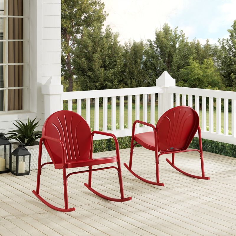 Griffith 2-piece Rocking Chair Set - 32.25"H x 22.5"W x 33.13'W - Red