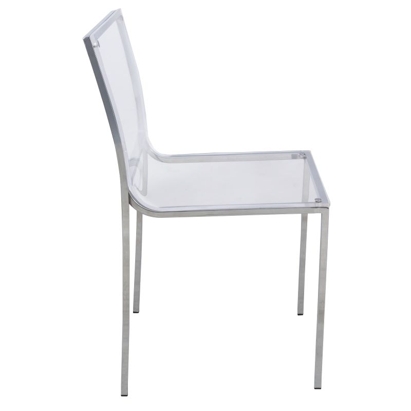 LeisureMod Almeda Acrylic Clear Transparent Dining Chair (Set of 2) - Almeda Acrylic Clear Dining Chair Set of 2