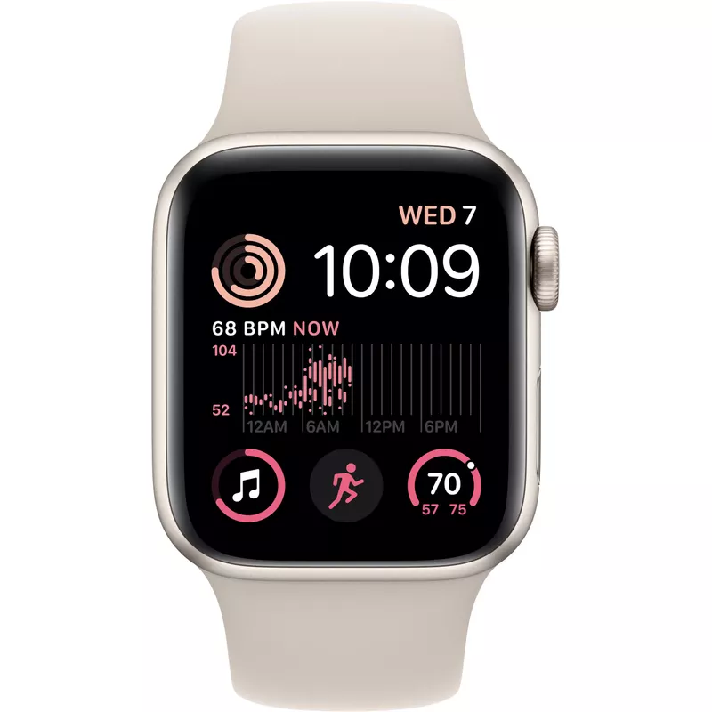 Apple Watch SE - GPS - 44mm - Starlight - Aluminum - Sport Band - M/L