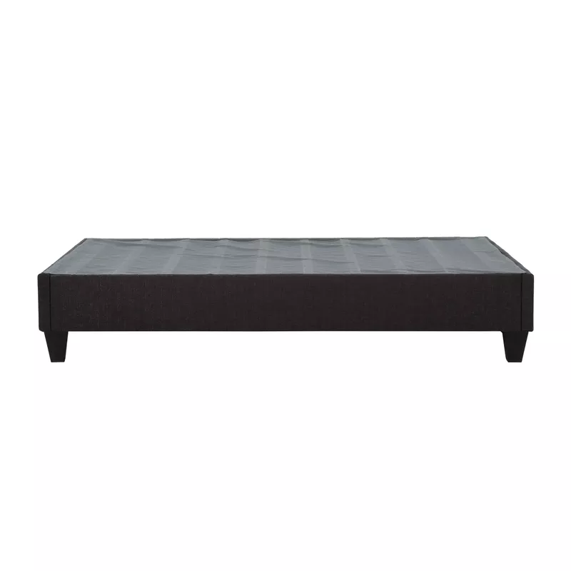 Carter Queen Dark Grey Platform Bed with Equilibria 12 in. Pocket Spring Mattress
