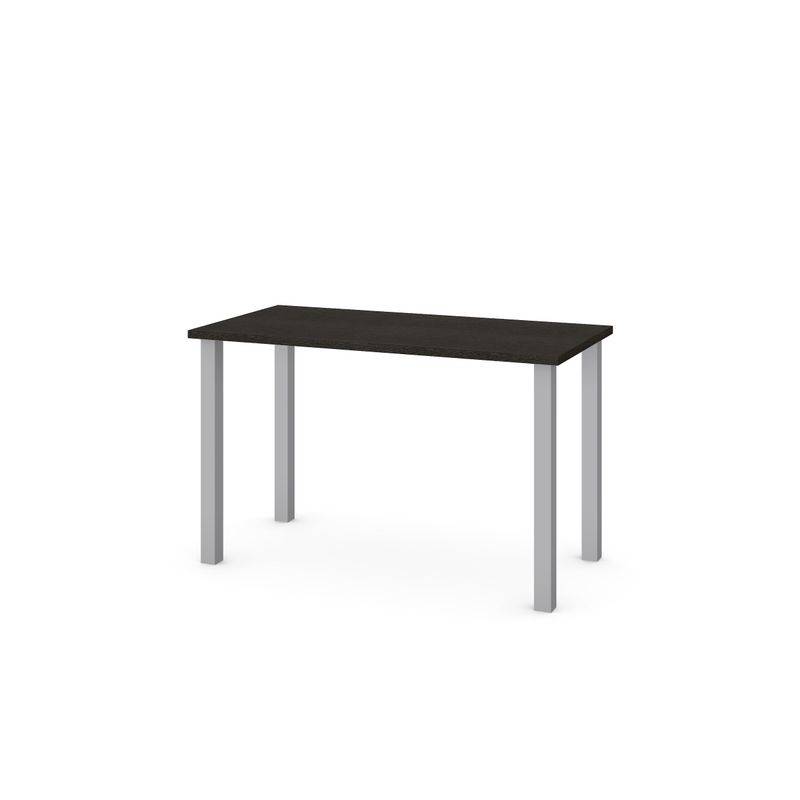 Bestar Square Metal Leg Work Table - Chocolate