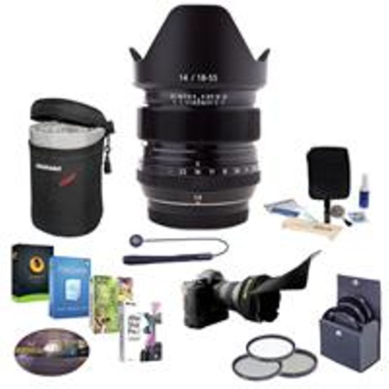 Fujifilm XF 14mm (21mm) F2.8 R Lens - Bundle with 58mm Filter Kit, Lens Case, Flex Lens Shade, Cleaning Kit, Capleash, and Professional...