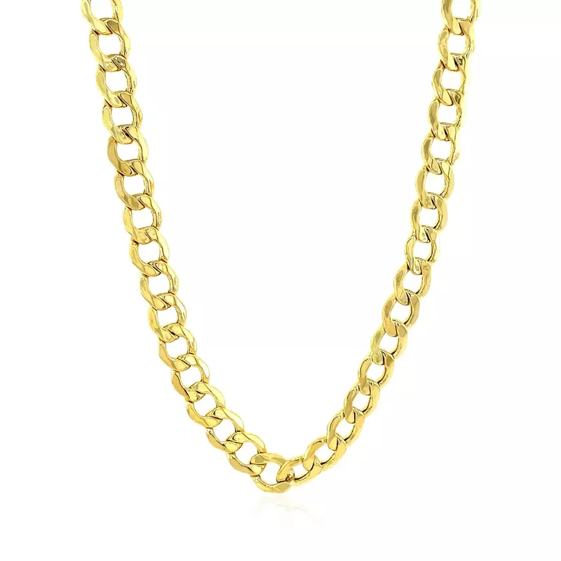 6.1mm 10k Yellow Gold Curb Chain (24 Inch)
