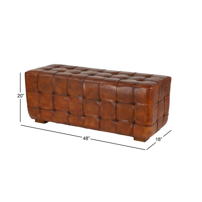 Brown Teak Traditional Bench 20 x 48 x 18 - Brown