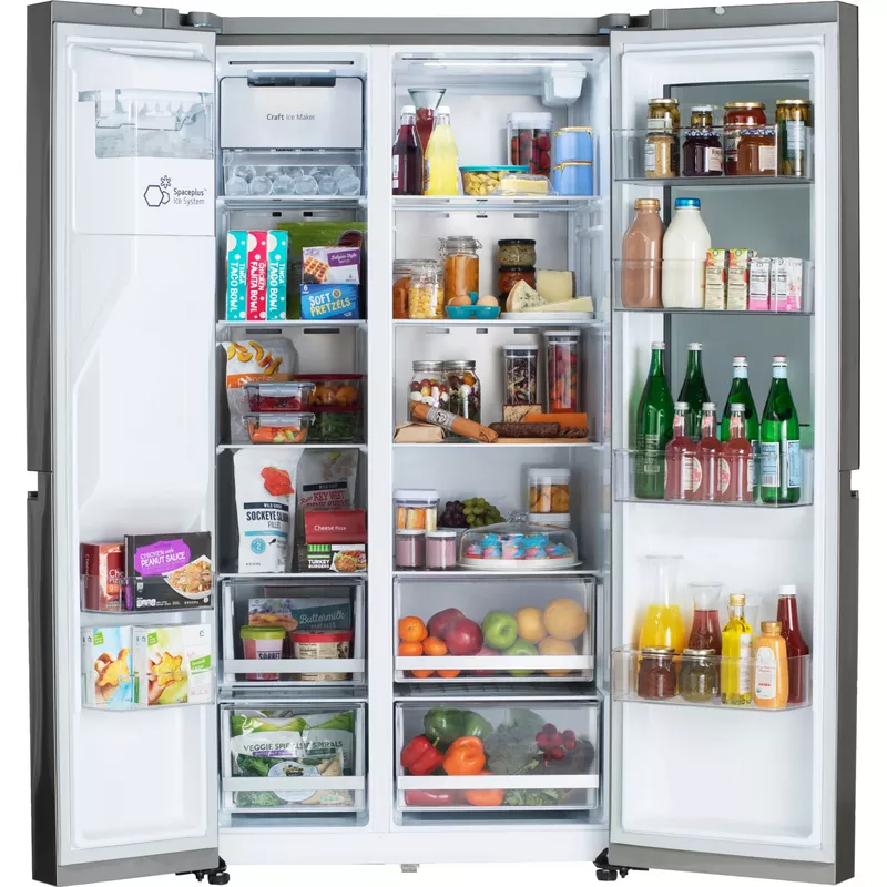 LG - 27 Cu. Ft. Side-by-Side Smart Refrigerator with Craft Ice and InstaView - Stainless Steel