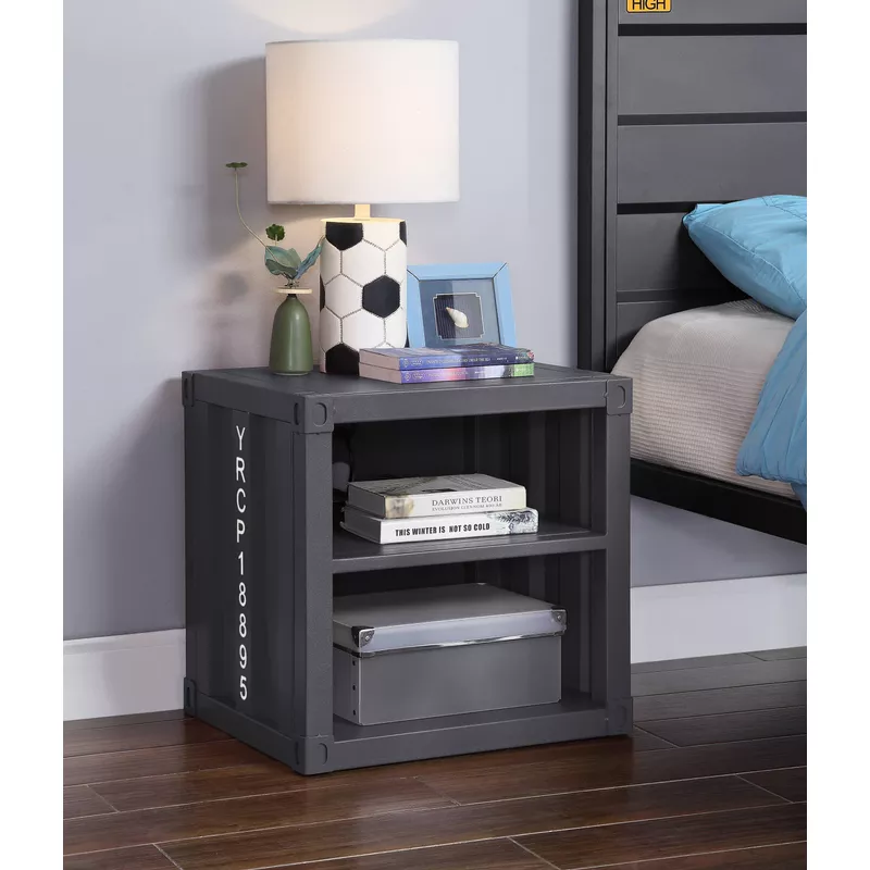 ACME Cargo Nightstand w/USB, Gunmetal