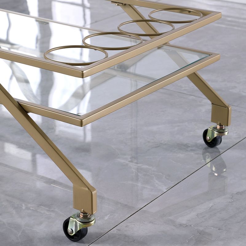 Gold Jemma Geometric Bar Cart,  Metal - Gold - Metal