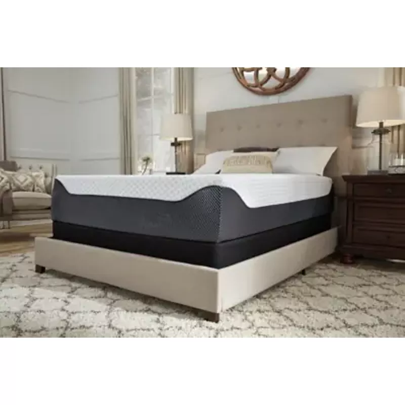 White/Blue 14 Inch Chime Elite King Mattress/ Bed-in-a-Box
