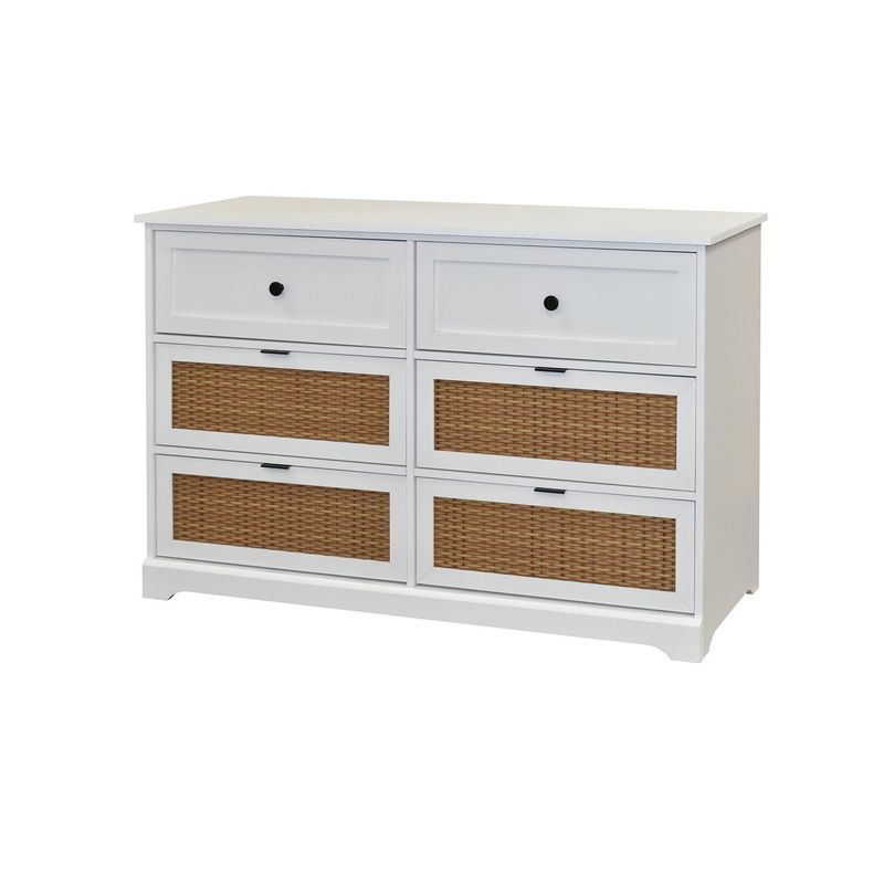 Flank White 6 Drawer Dresser - 6-drawer