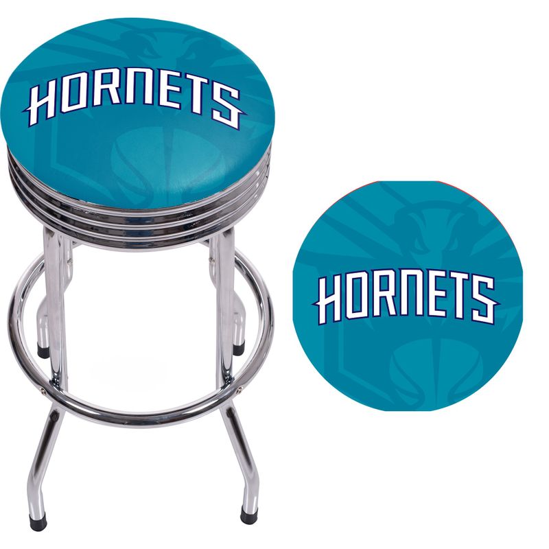NBA Chrome Ribbed Bar Stool - Fade - 31"H - Charlotte Hornets