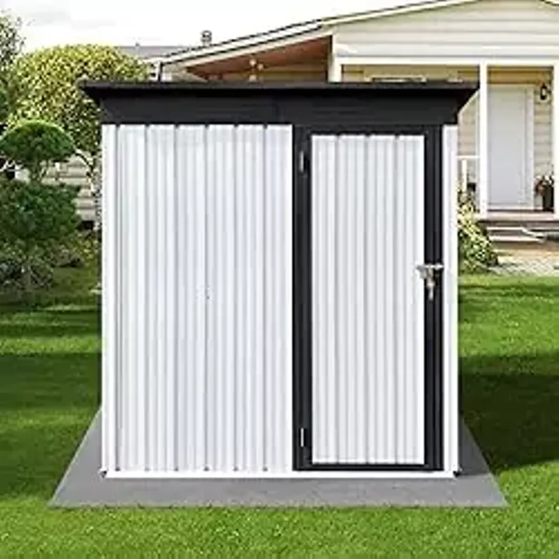 Rent to own HBRR 5x4 FT Metal Garden Sheds with Hinged Door and Padlock ...