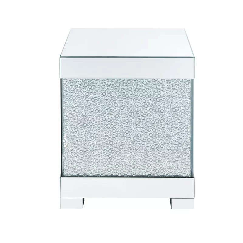 ACME Mallika End Table, Faux Round Crystals