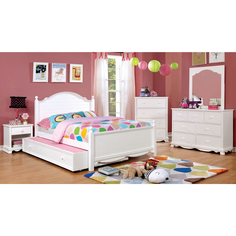 Furniture of America Jevi 2-piece Youth Dresser and Mirror Set - White