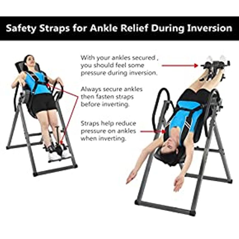 INNOVA HEALTH AND FITNESS ITX9800 Inversion Table with Ankle Relief and Safety Features