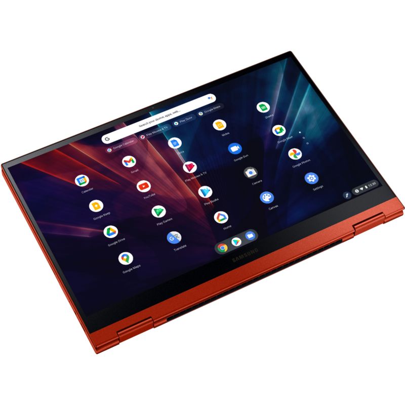 Alt View Zoom 13. Samsung - Galaxy Chromebook 2 - 13.3" QLED Touch-Screen - Intel® Core™ i3 - 8GB Memory - 128GB eMMC - Fiesta Red
