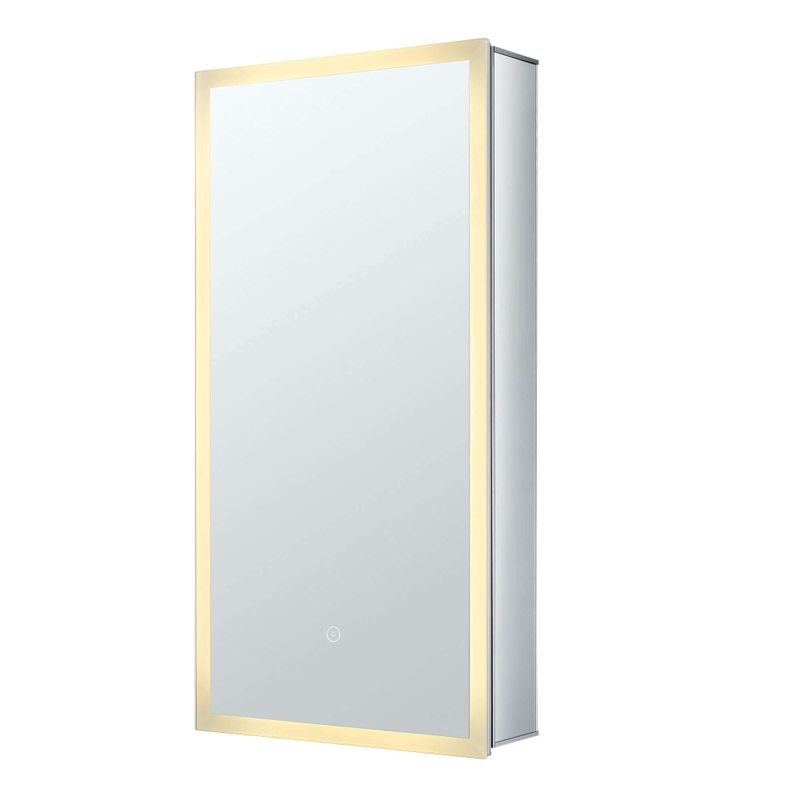 Mirrored Aluminum Bathroom Medicine Cabinet with LED lights - 30x30 - Right Hand Door