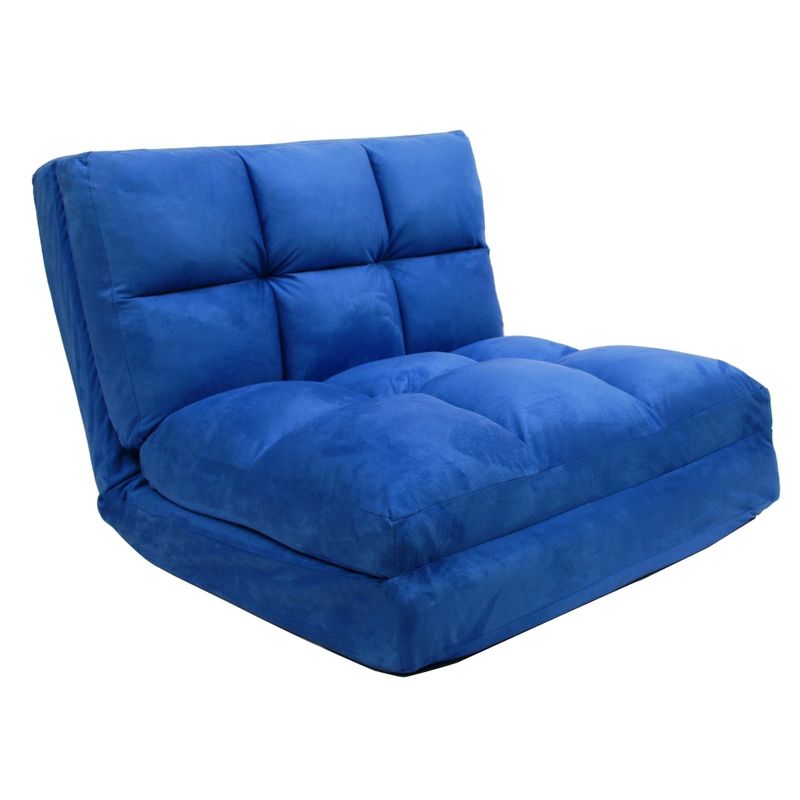 Loungie Microsuede 5-position Convertible Flip Chair/ Sleeper - Blue