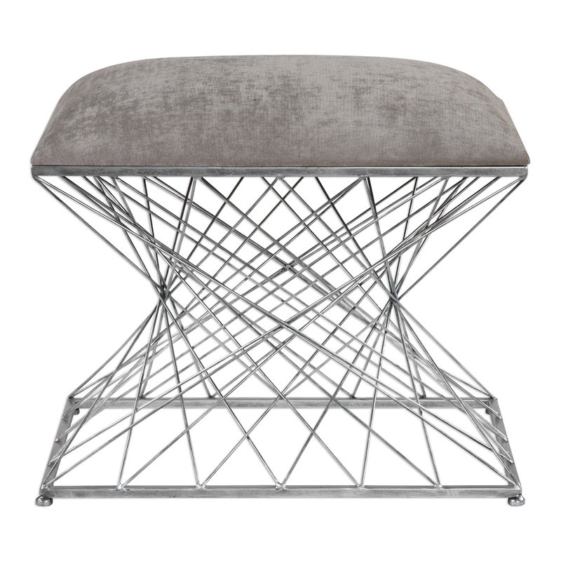 Uttermost Zelia Burnished Silver Accent Stool