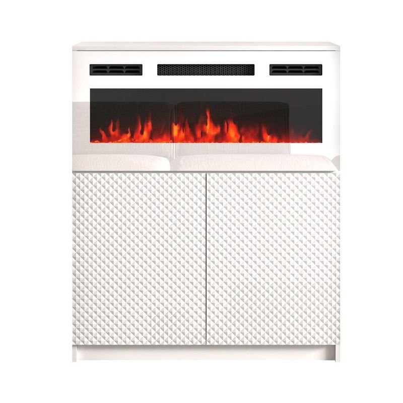 Carla 01 WH-EF Electric Fireplace Sideboard - White