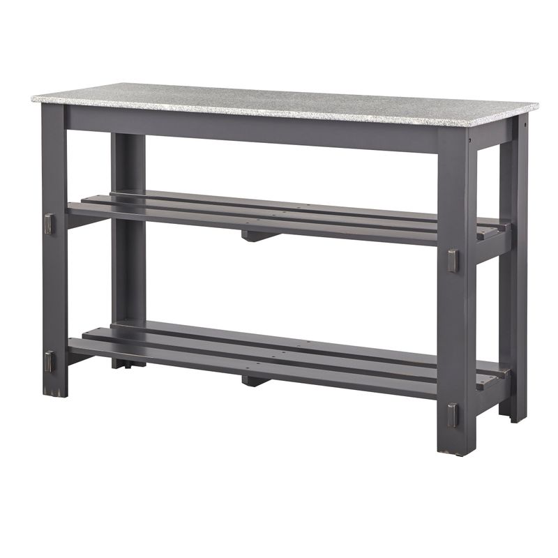 Simple Living Dadler Rustic Kitchen Island - Charcoal Grey