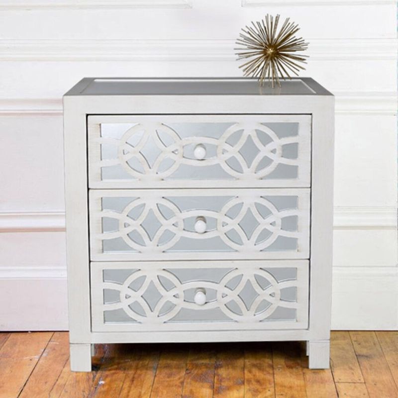 Silver Orchid Fonda 3-drawer Mirror Chest - Gold