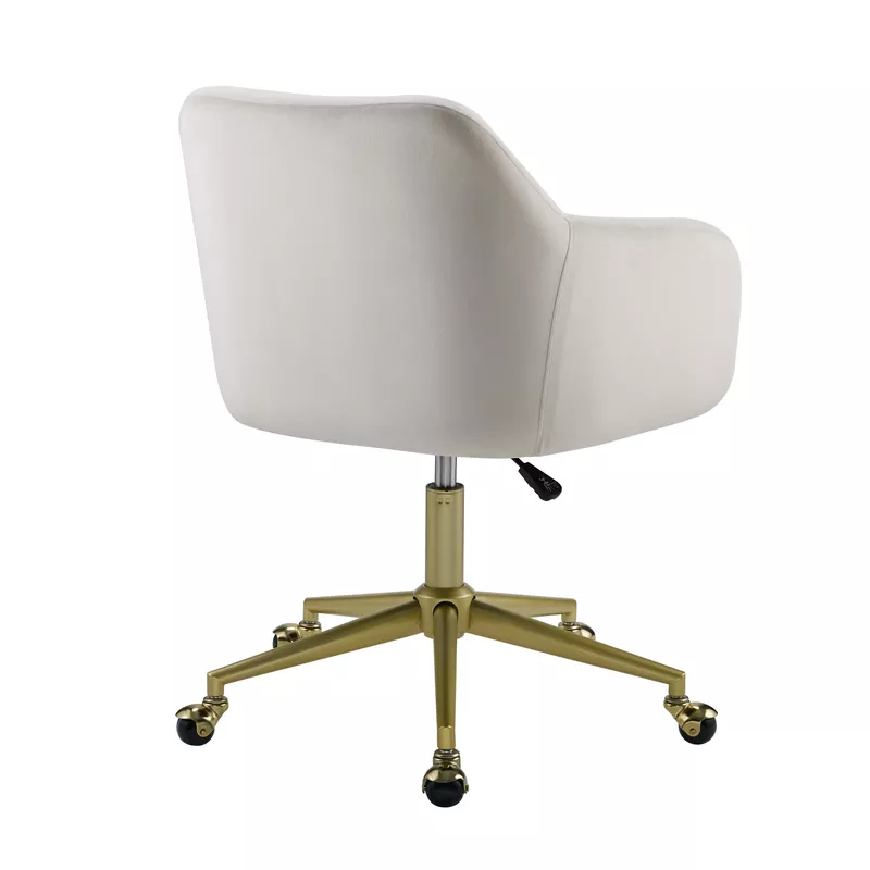 Hovey Quilted Office Chair Off White