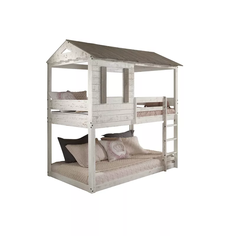 ACME Darlene Twin/Twin Bunk Bed, Rustic White