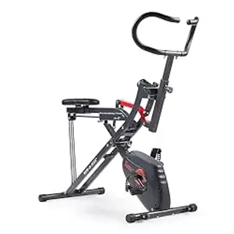 Sunny Health & Fitness 2-in-1 Row-N-Ride Upright Rowing Cycling Full-Body Dual-Function Workout Exercise Bike Home Fitness Machine