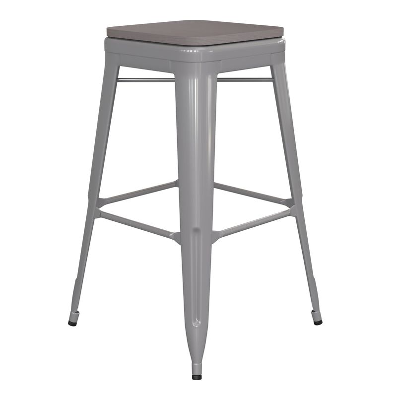 Rent To Own All Weather Backless Commercial Bar Stool With Poly Resin Seat Blackblack Bar 