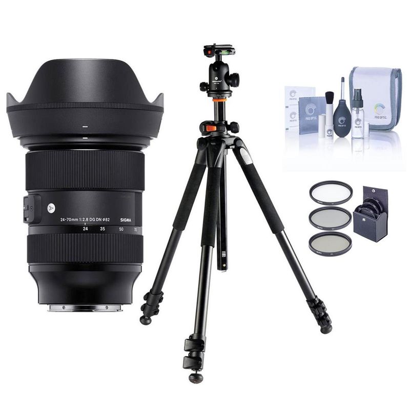 Sigma 24-70mm F2.8 DG DN Art Lens for Leica L-Mount Bundle with Vanguard Alta Pro 264AT Tripod, Filter Kit, Cleaning Kit