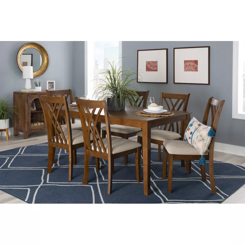 Sherrod 7Pc Dining Set Brown