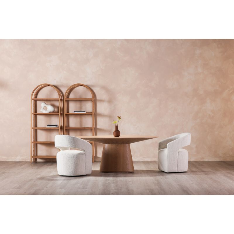Aurelle Home Modern Pedestal Kitchen Dining Table - Oak - Oval