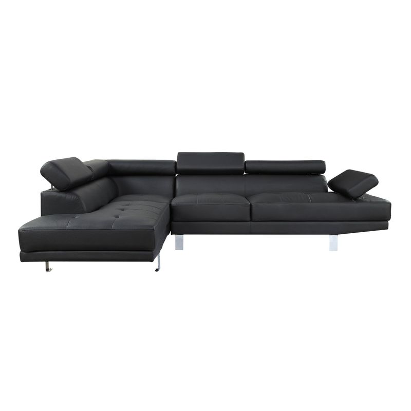 ACME Connor L Shape Sectional Sofa in Black Faux Leather