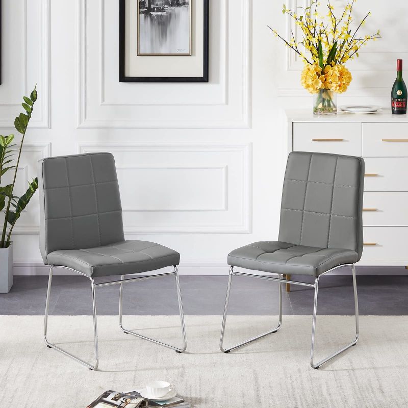 Sicotas Modern Dining Chairs (Set of 2) - N/A - Grey