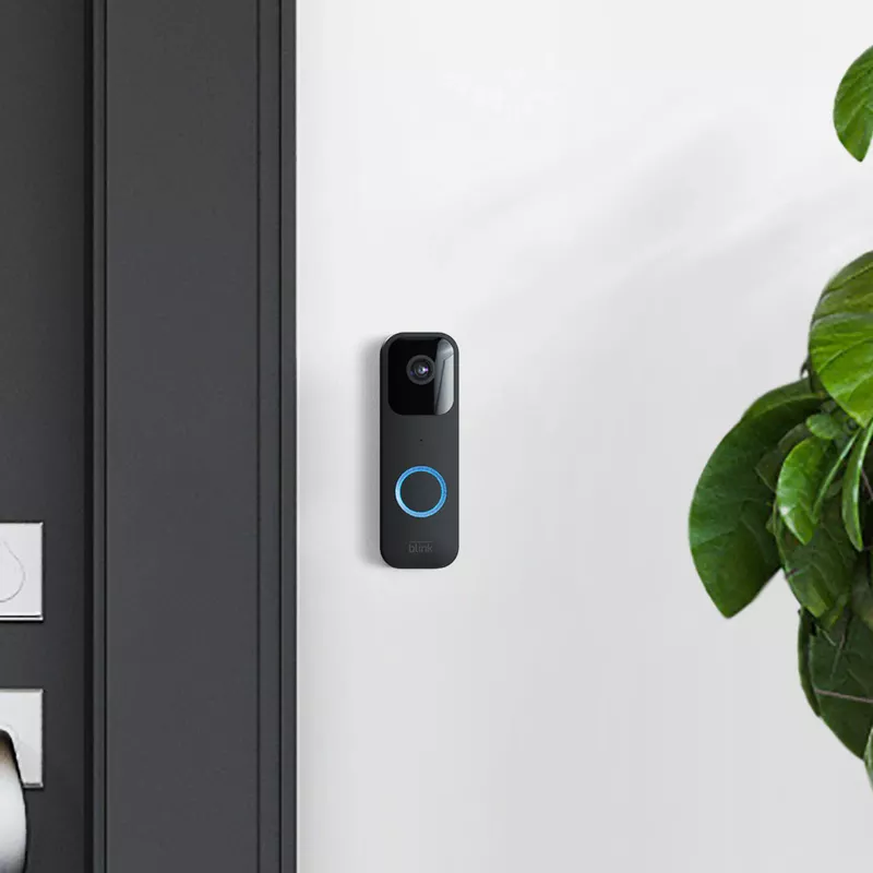Blink - Smart Wifi Video Doorbell - Wired/Battery Operated with Sync Module 2 - Black