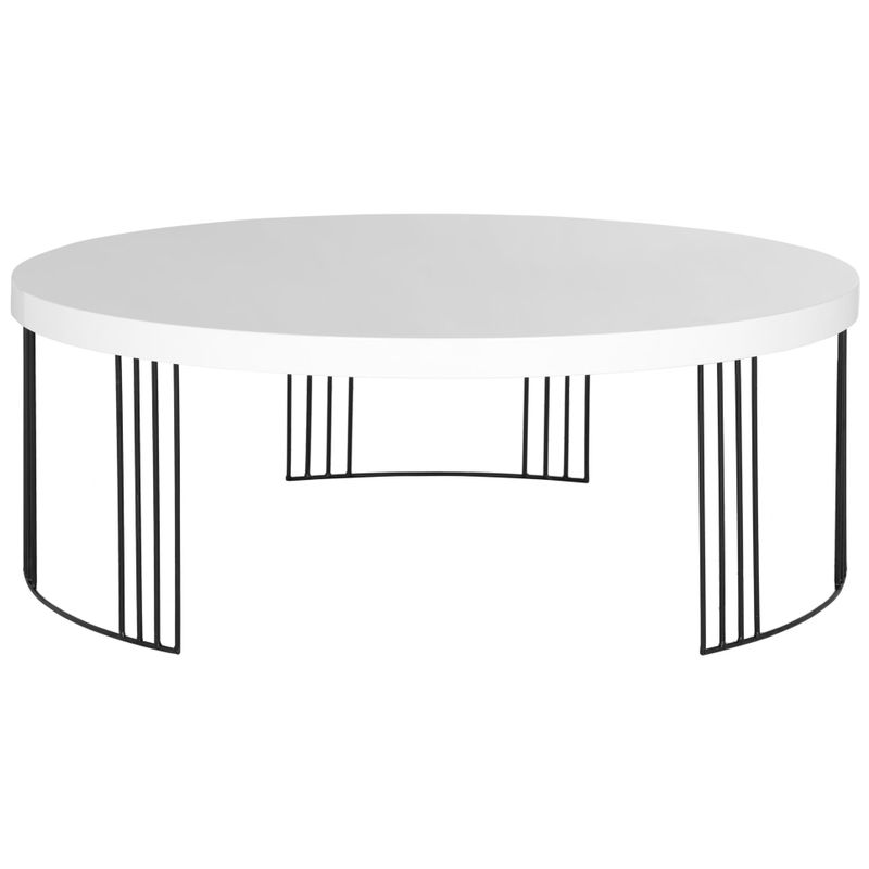 SAFAVIEH Mid-Century Modern Keelin White Lacquer Coffee Table - 37.4" x 37.4" x 13.8" - 37.4" x 37.4" x 13.8" - White - Wood