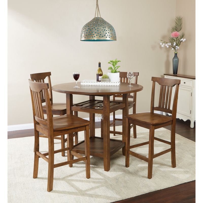 Oakland 5 Piece Dining Room Chair and Table Set in Toffee with a Wood Stain Finish - Toffee