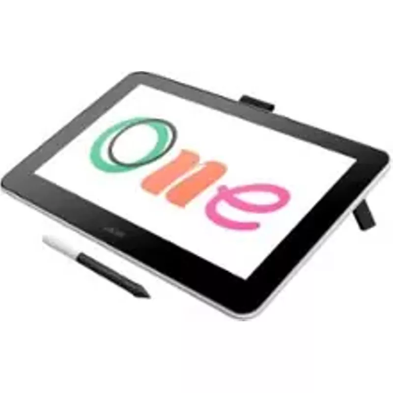 Wacom - One - Drawing Tablet with Screen, 13.3" Pen Display for Mac, PC, Chromebook & Android - Flint White