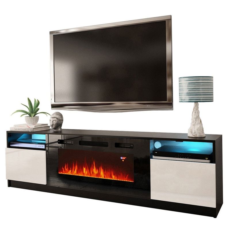 Strick & Bolton Amsden Electric Fireplace TV Stand - Black