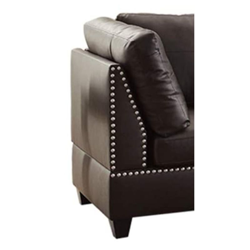 Sectional Chaise Set with Ottoman - Black
