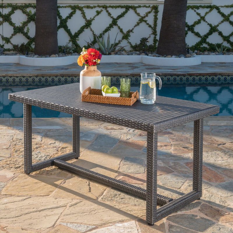 Santa Rosa Outdoor 59-inch Rectangle Wicker Dining Table by Christopher Knight Home - Grey