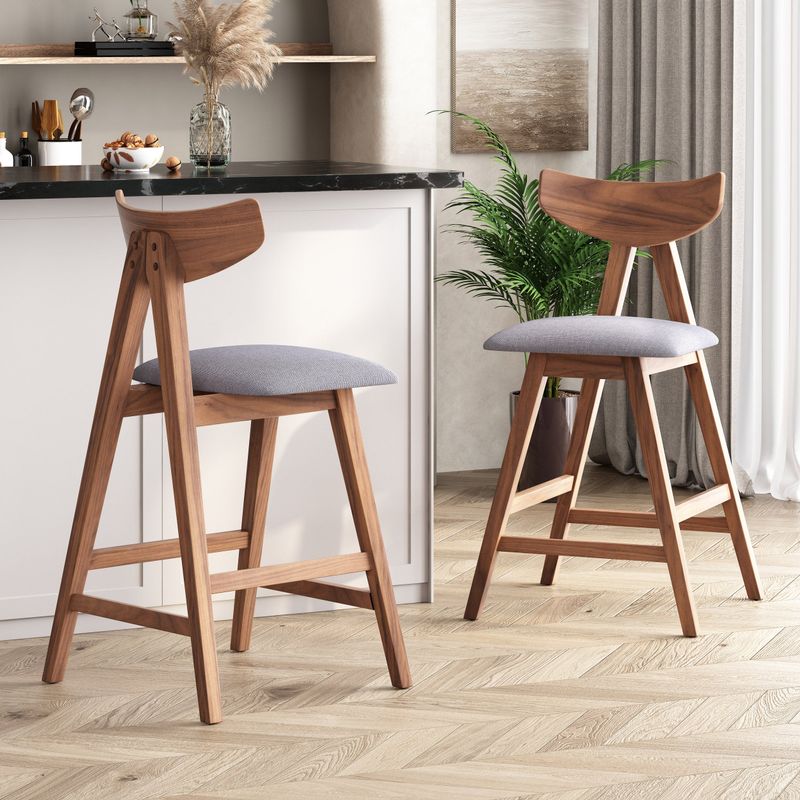 Rent to own Stocker Fabric and Rubberwood Counter Stools (Set of 2) by