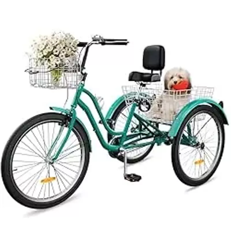 Adult Tricycles For Women YITAHOME Beach Cruiser Bike 24