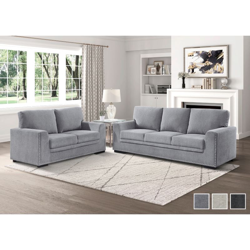 Tolani 2-Piece Living Room Set - Charcoal