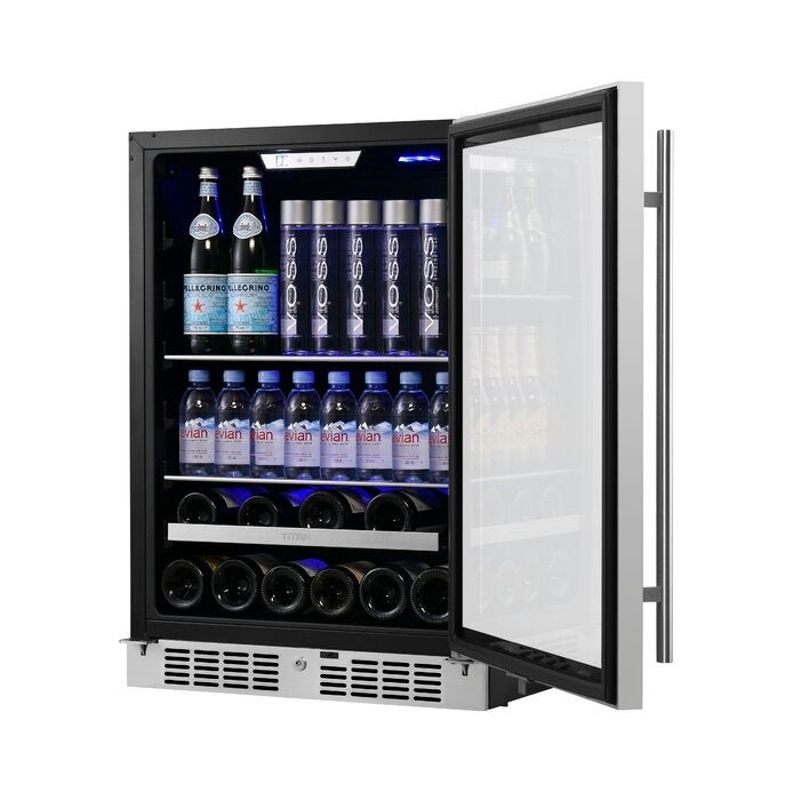 Transcend 24 in. 84 Can and 13 Bottle Built-In Beverage and Wine Cooler - 24 inch