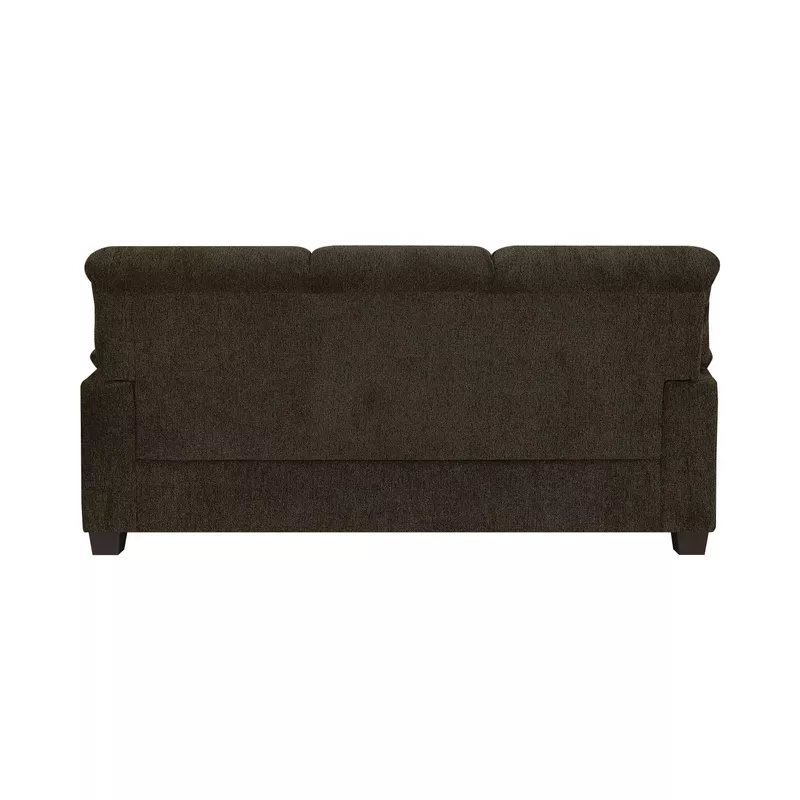 Clemintine Upholstered Sofa with Nailhead Trim Brown