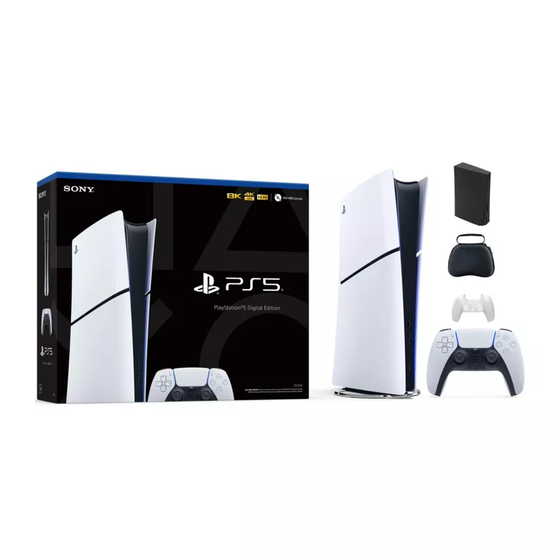 Sony - PlayStation 5 Slim Console Digital Edition - White Bundle With Accessories