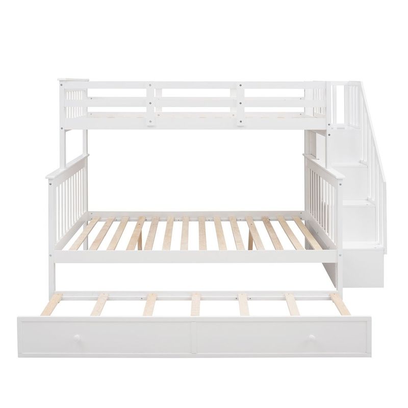 Merax Twin over Full Storage Bunk Bed with Twin Trundle - Grey