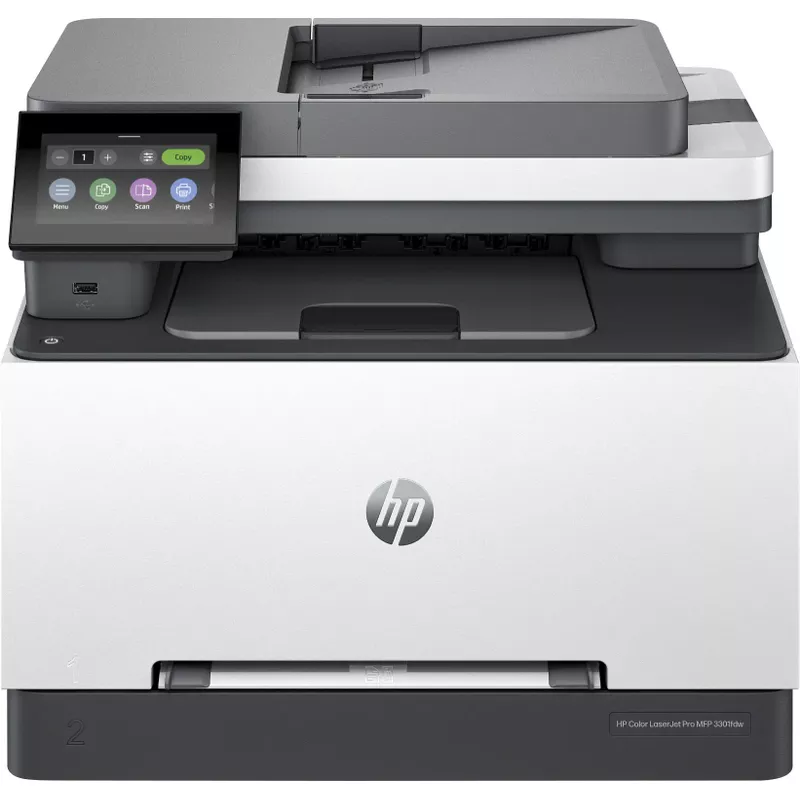 HP - LaserJet Pro MFP 3301fdw Wireless Color All-in-One Laser Printer - White & Slate